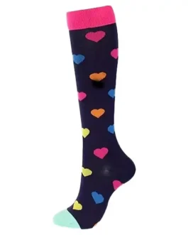 Medias de compresión estampado de corazones